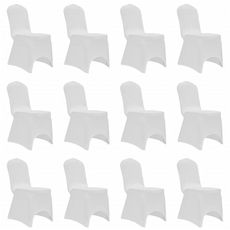 Housses elastiques de chaise Blanc 12 pcs