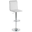 IDIMEX Lot de 2 tabourets de bar ROCA chaise haute droite pour cuisine/comptoir, réglable en hauteur et pivotante, en synthétique blanc