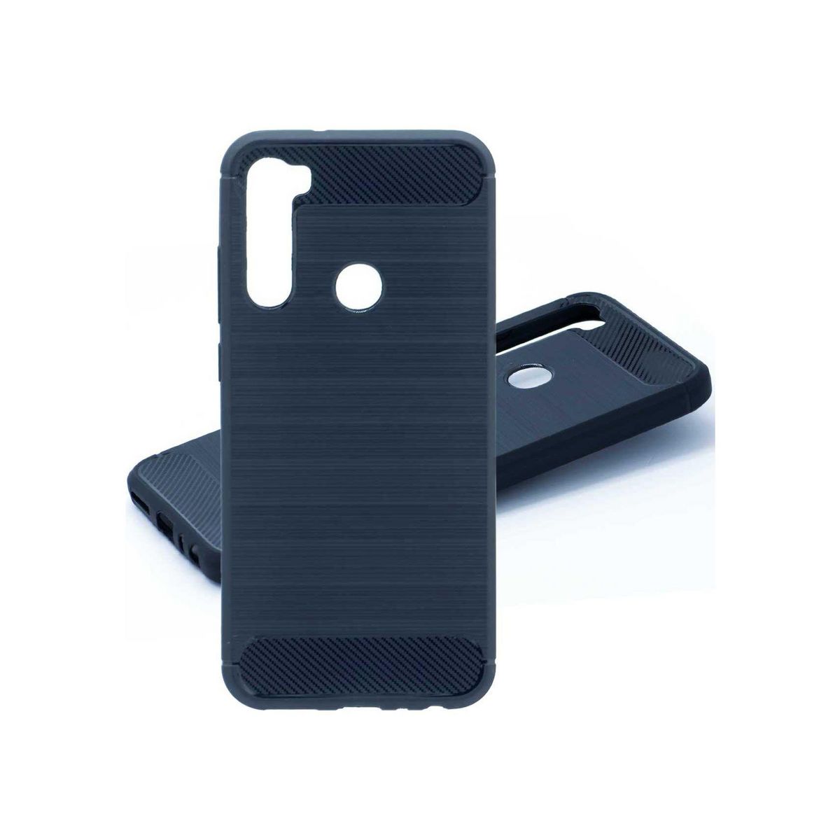 amahousse Coque souple noire Xiaomi Redmi Note 8T effet carbone brossé