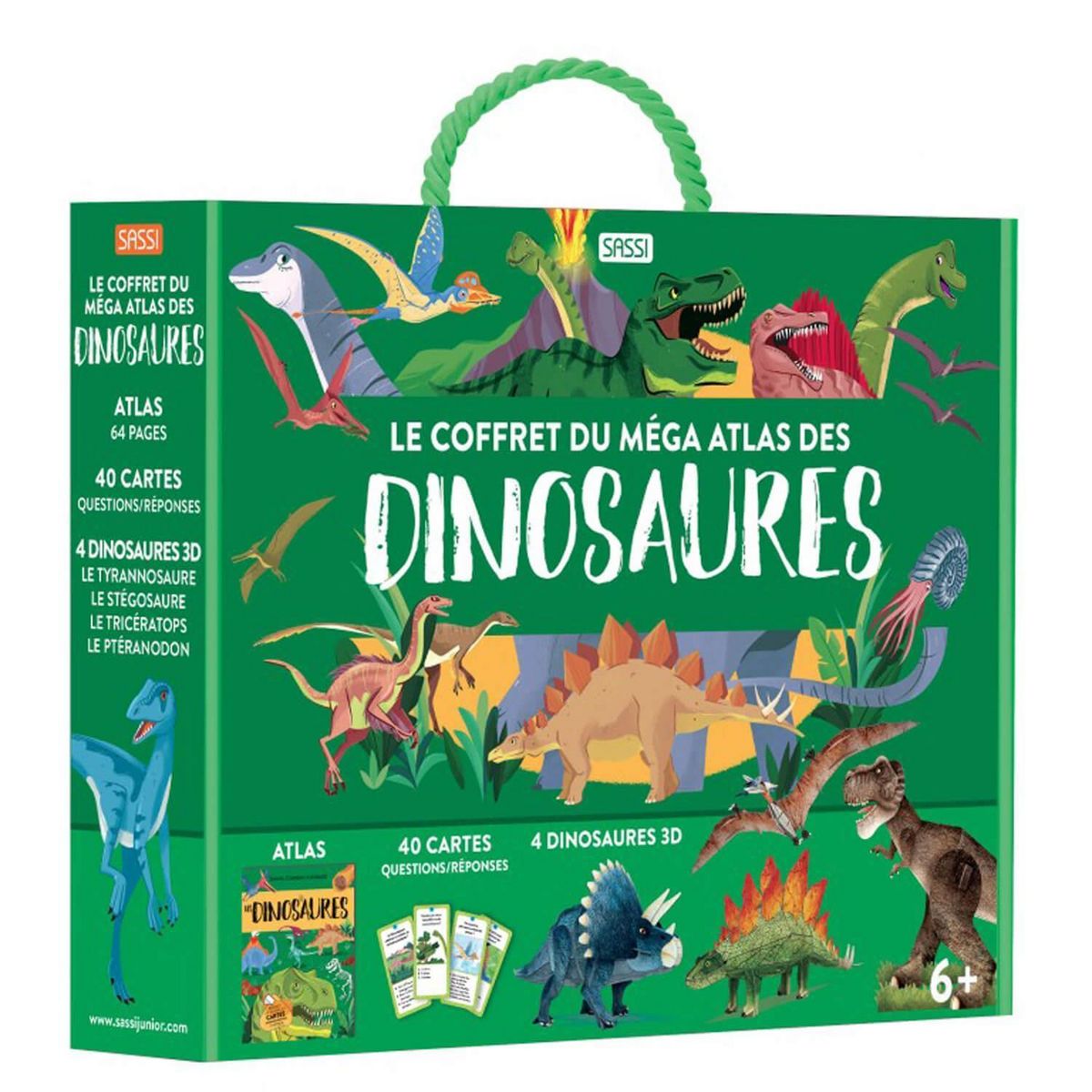 SASSI JUNIOR Coffret livre et maquettes 3D : Méga Atlas Des Dinosaures