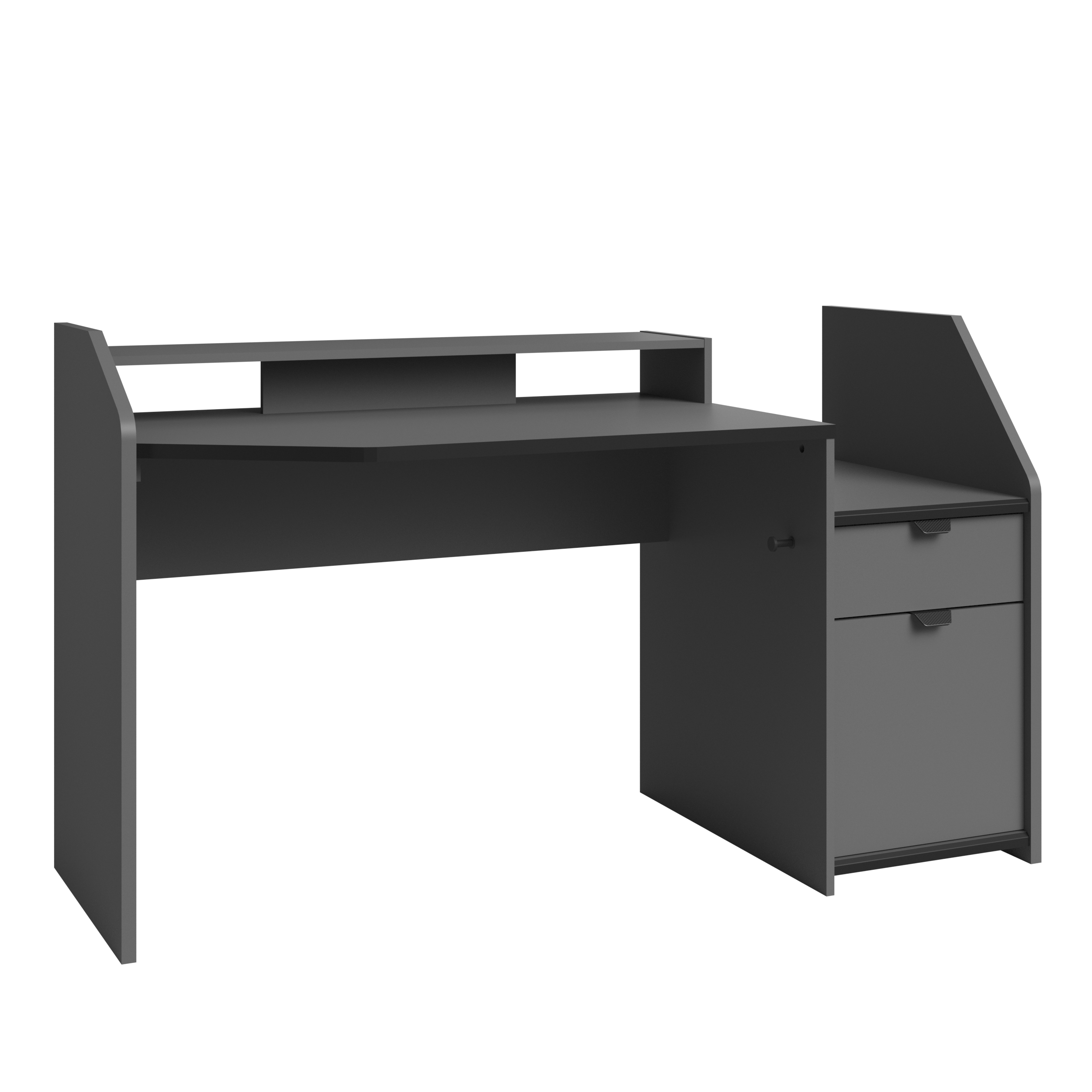 Bureau droit gamer avec large plateau led et rangements L170cm COLUMBUS pas  cher 