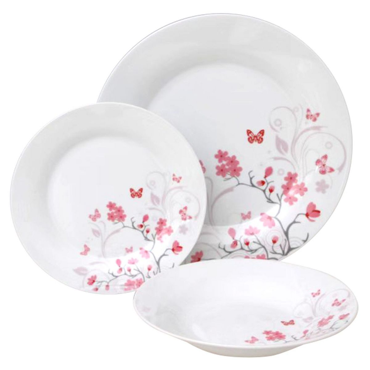 Service d'assiettes en porcelaine - 18 pièces OR pas cher 