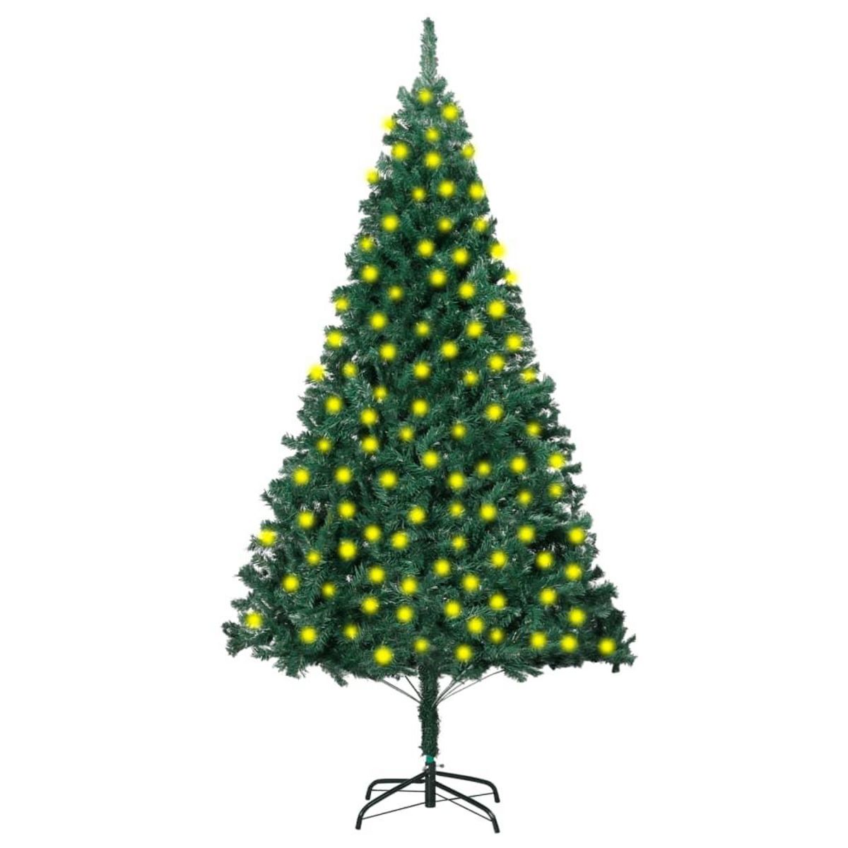 VIDAXL Arbre de Noël artificiel avec LED branches epaisses Vert 210 cm