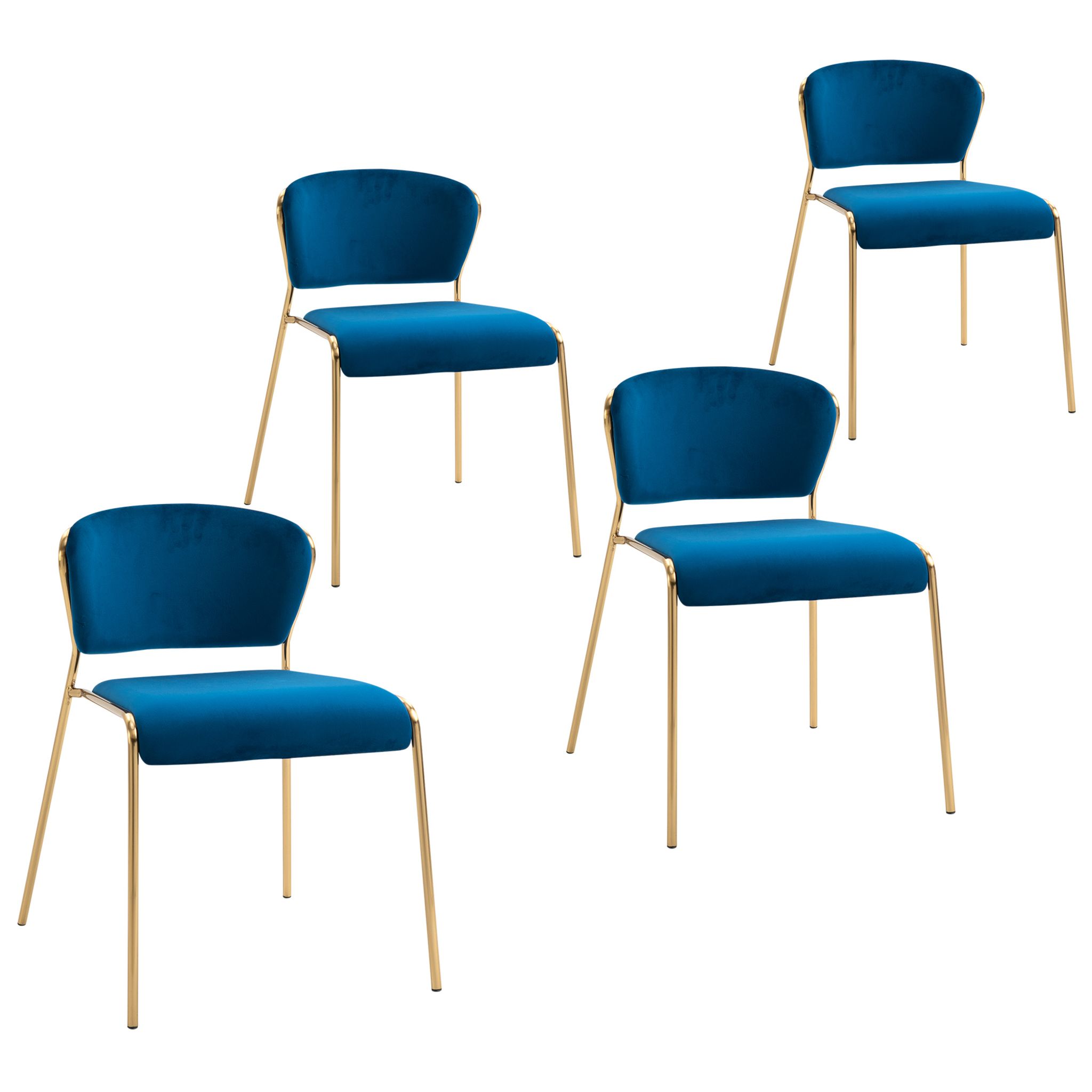 HOMCOM Lot de 4 chaises de salle à manger revêtement microfibre