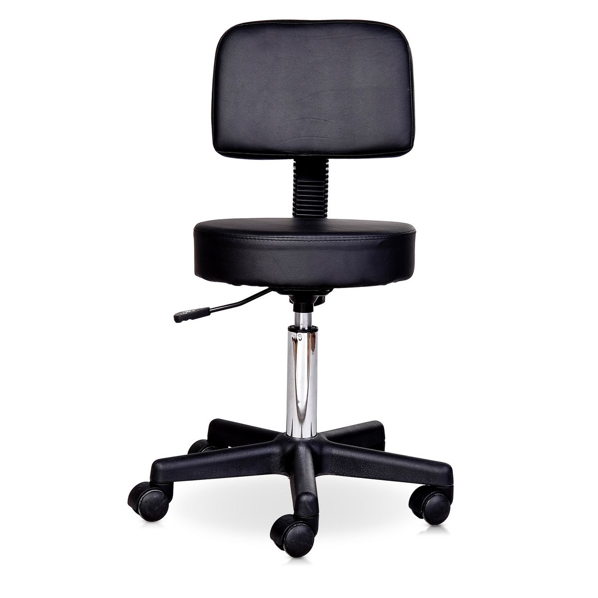 Tabouret ergonomique à roulettes avec dossier réglable en hauteur