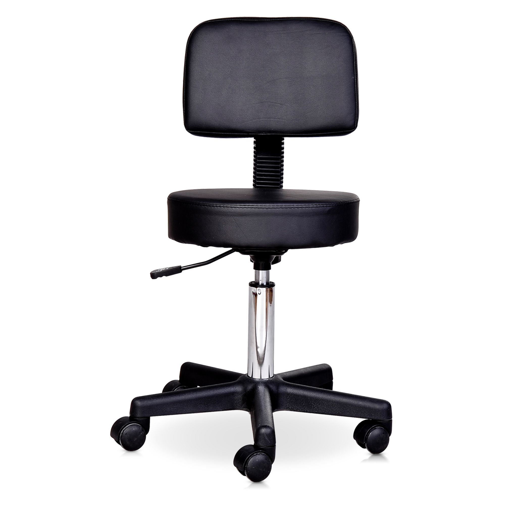 Tabouret ergonomique noir à 5 roulettes