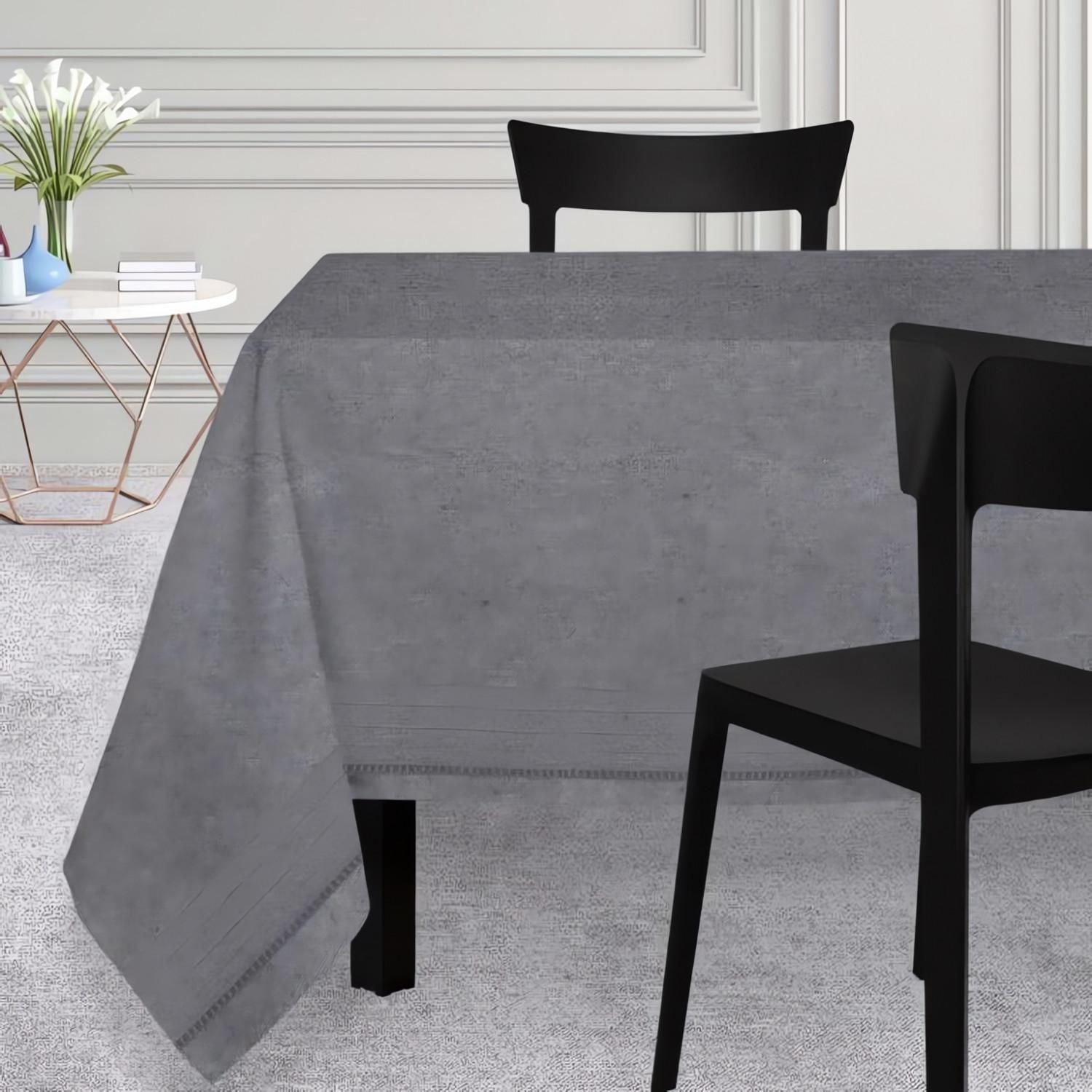 Soleil d'ocre Nappe carrée 180x180 cm VENISE gris, par Soleil d