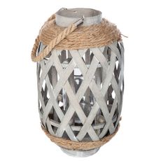 ATMOSPHERA Lanterne en bambou Ethnik - H. 32 cm - Gris