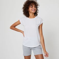 IN EXTENSO T-shirt manches courtes blanc col rond femme
