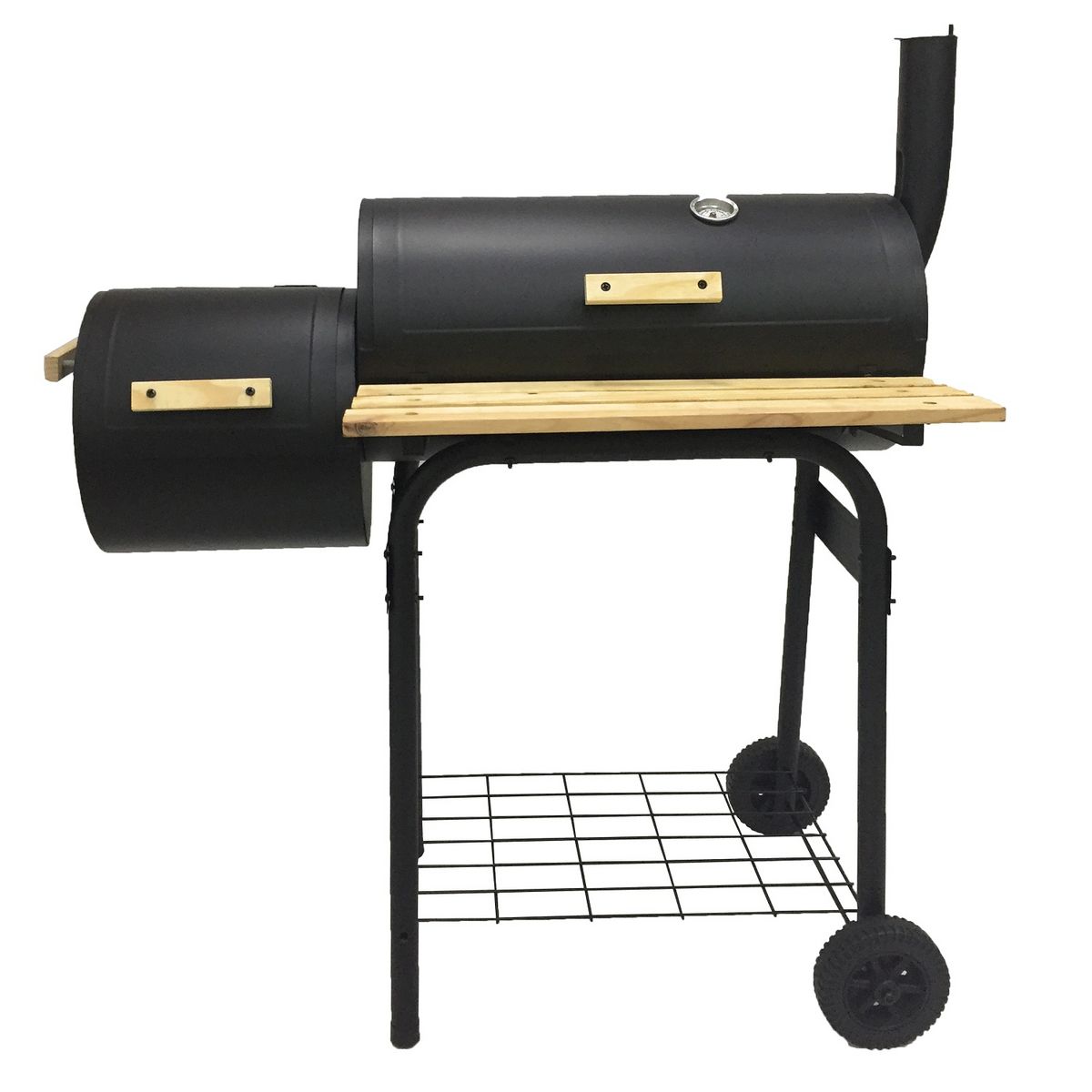 EVATRONIC Barbecue charbon de bois et fumoir sur chariot 