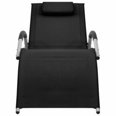 Chaise longue Textilene Noir et gris