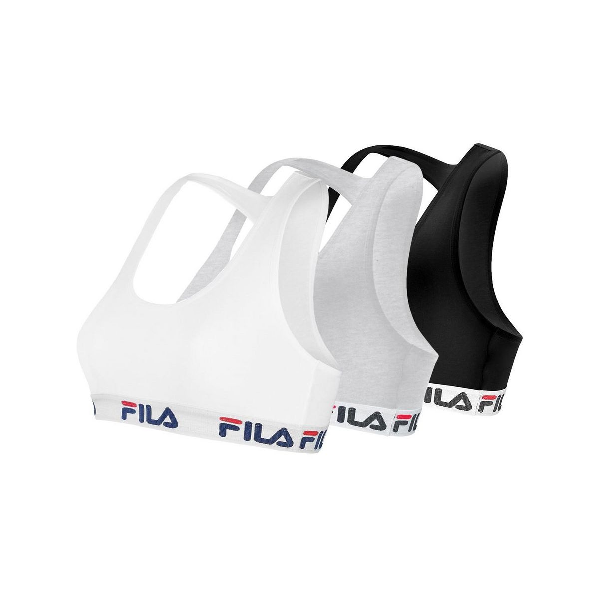 FILA Lot de 3 Brassières coton femme FU6042 Uni