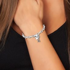 Bracelet coeur et Tour Eiffel SC Crystal orné de Cristaux scintillants