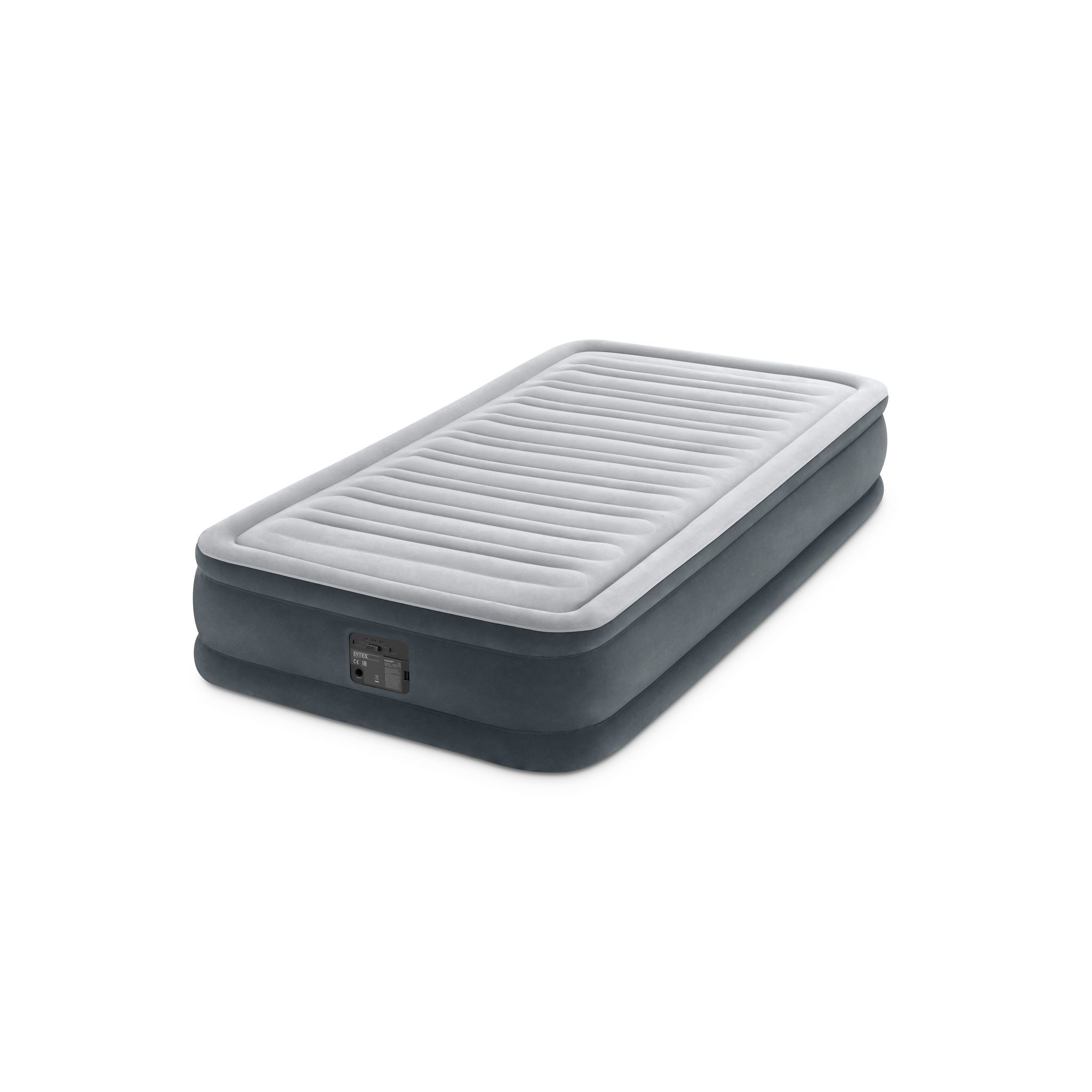 Matelas gonflable lit de camp Intex Lit gonflable électrique Comfort Plush  1 place Gris