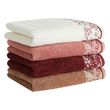 Maxi drap de bain fantaisie en coton 500 g/m². Coloris disponibles : Blanc, Rose, Taupe