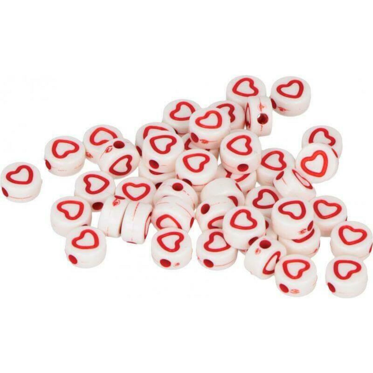 Artemio Perles rondes coeur blanc rouge 300 pièces