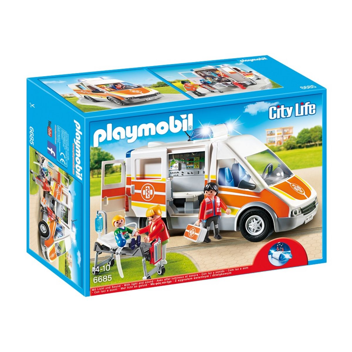 PLAYMOBIL 6685 - City Life - Ambulance avec gyrophare et sirène pas cher 