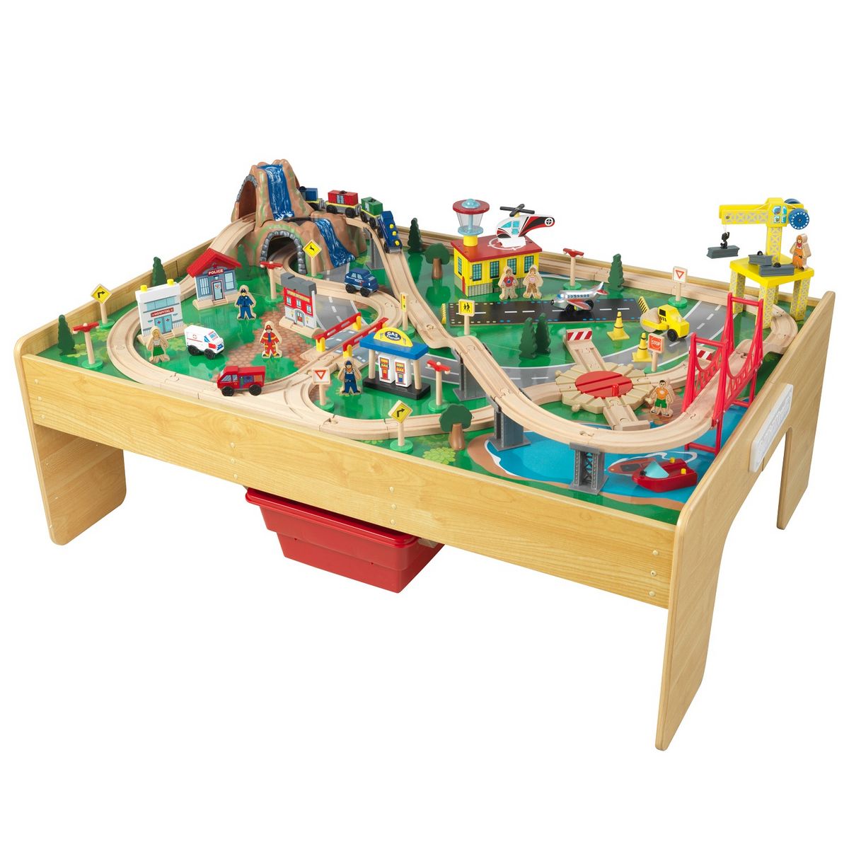 Kidkraft Table circuit voiture en bois - Adventure Town pas cher 