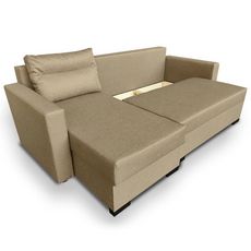 Canapé d'Angle Convertible  Nica  230cm Taupe Clair