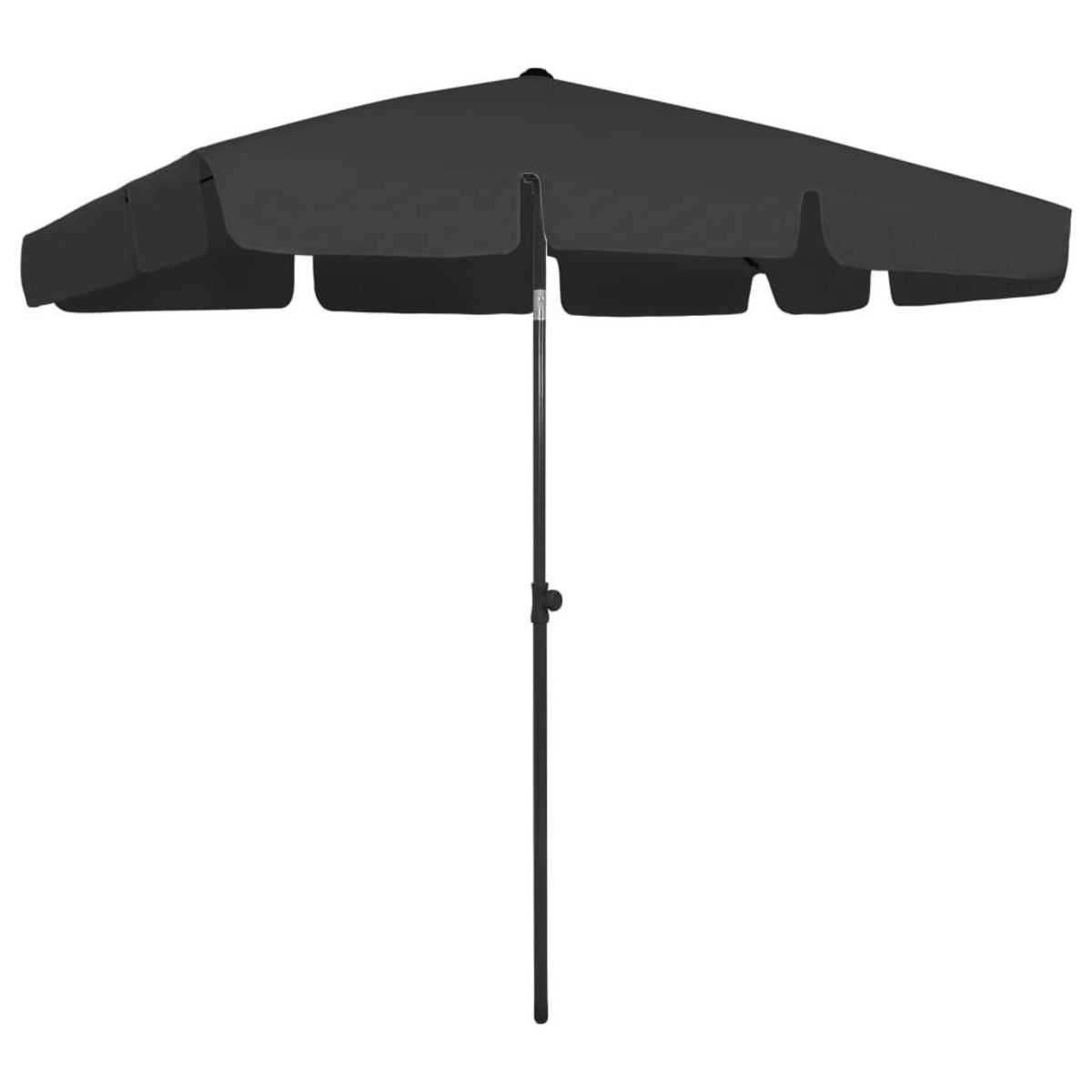 VIDAXL Parasol de plage Noir 200x125 cm
