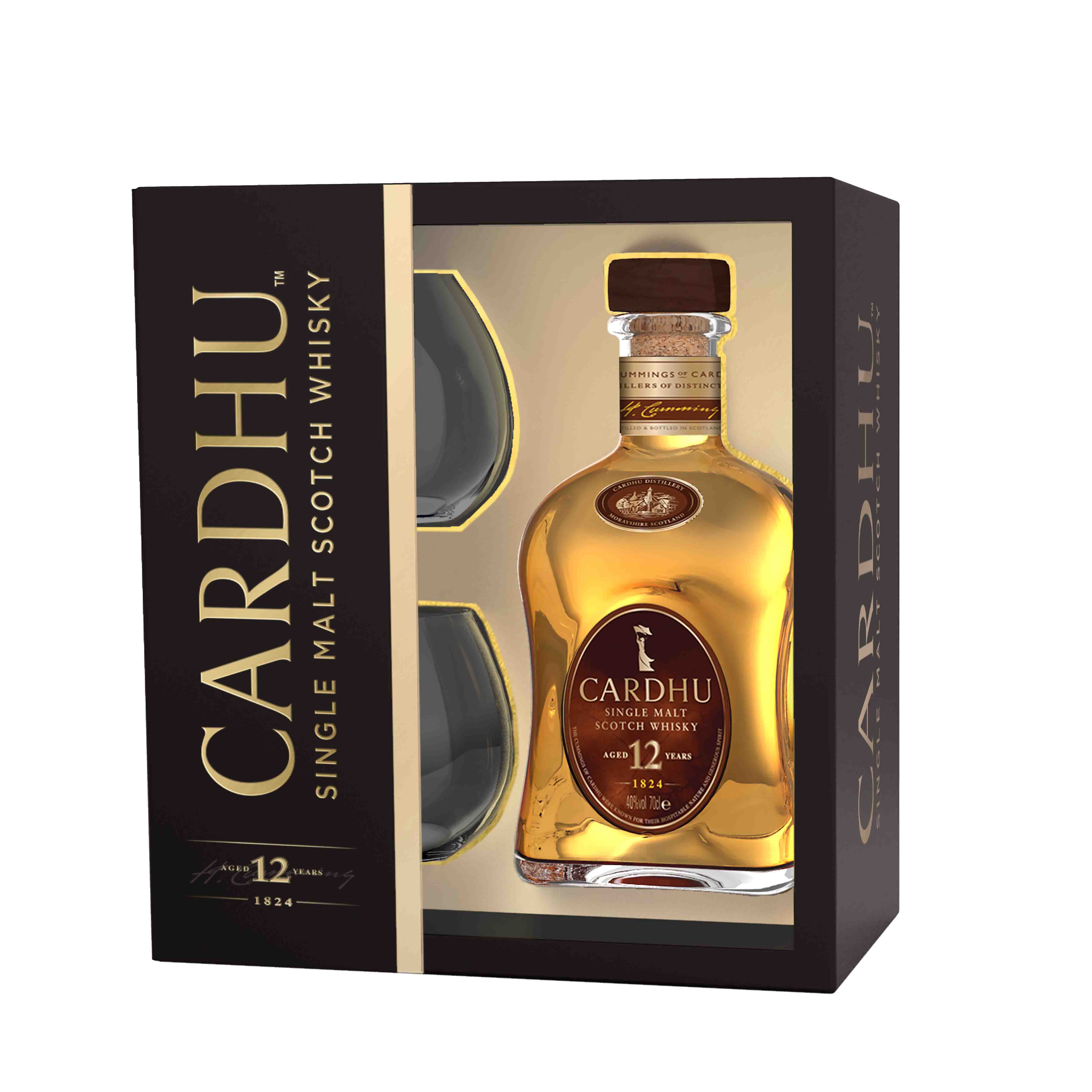 Coffret Cardhu 12 ans + 2 verres - Coffrets/cadeaux