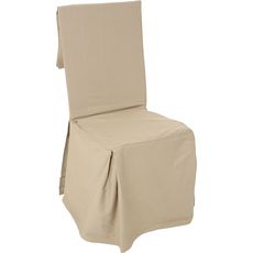 ATMOSPHÉRA Housse de chaise unie en coton (Beige)