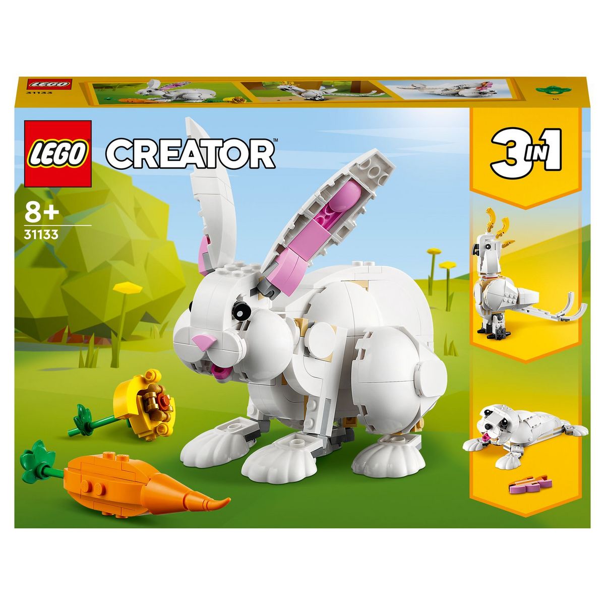 LEGO Creator 31133 Le lapin blanc, Jouet avec Animaux, dont Figurines de  Poisson, Phoque et Perroquet pas cher 