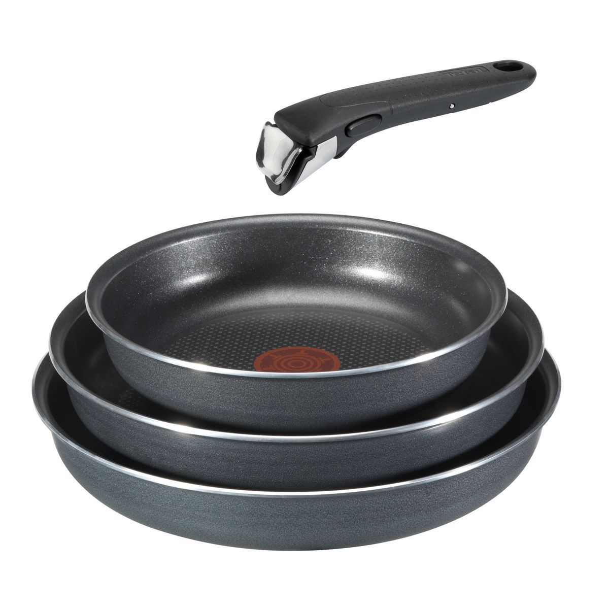 TEFAL INGENIO Set 3 poêles 20/24/26 cm + poignée gris anthracite