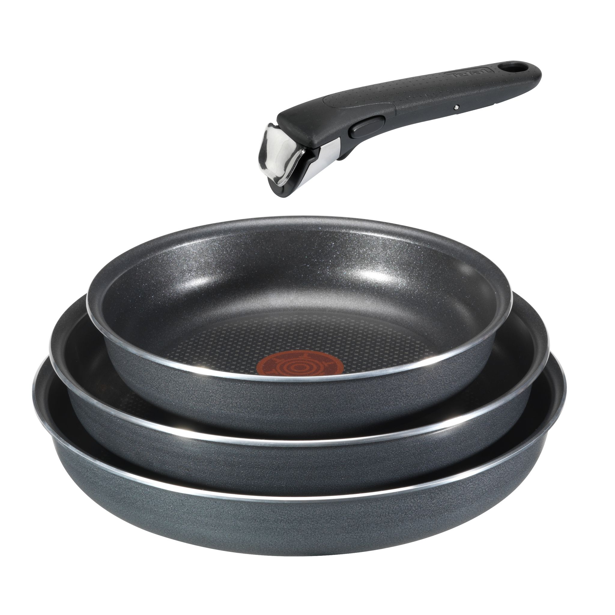 TEFAL INGENIO Set 3 poêles 20/24/26 cm + poignée gris anthracite pas cher 