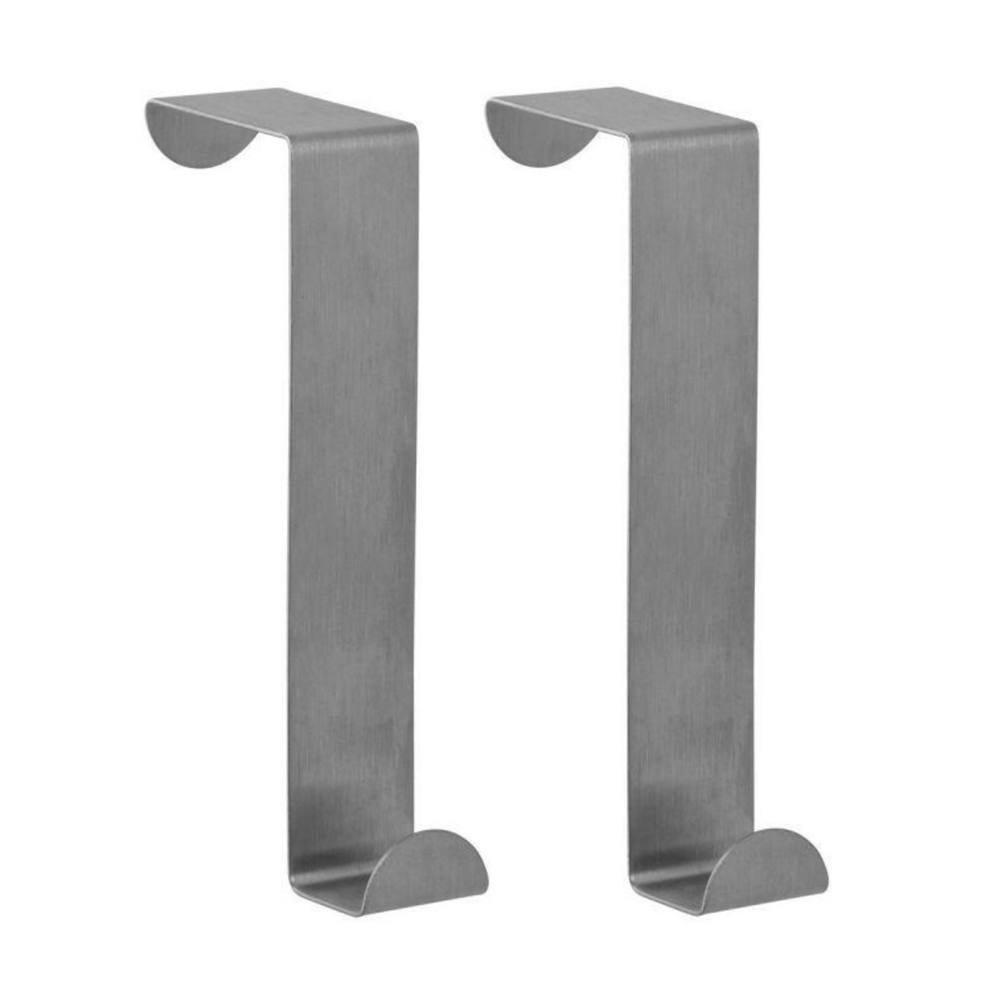 Lot de 2 Patères de Porte en Inox 1 Crochet 7cm Argent pas cher