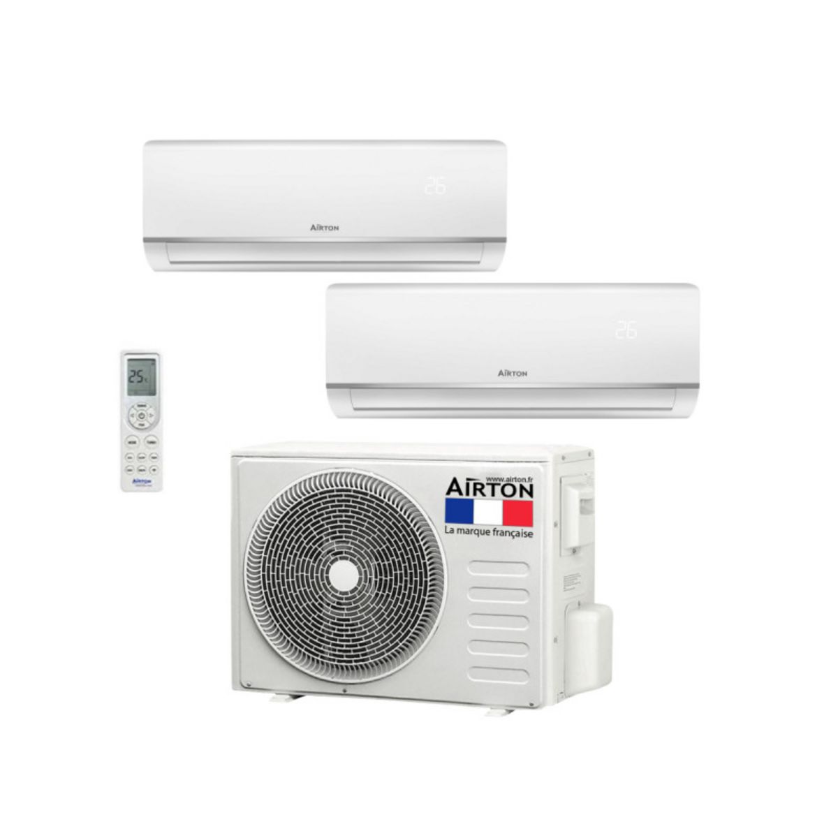 Climatiseur reversible bi-split AIRTON - A Poser Soi-meme - 2600W ...
