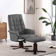 Fauteuil inclinable avec repose-pied Gris Similicuir