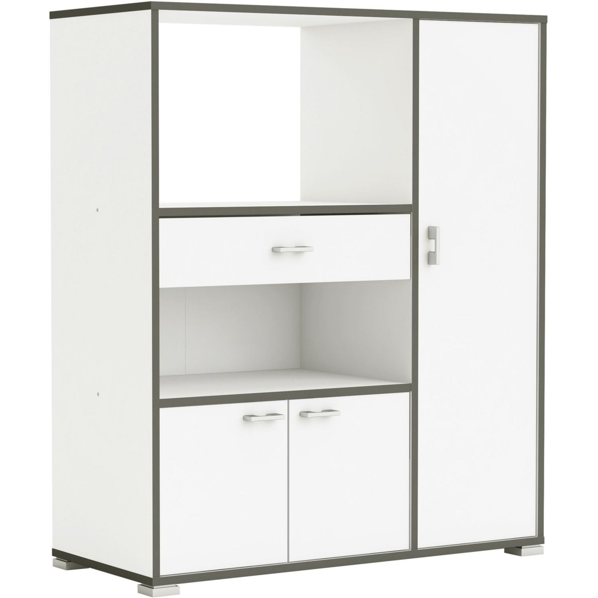 Buffet de cuisine meuble cuisine rangement avec 3 portes et 1 niche de  rangement 60 x 40 x 180 cm