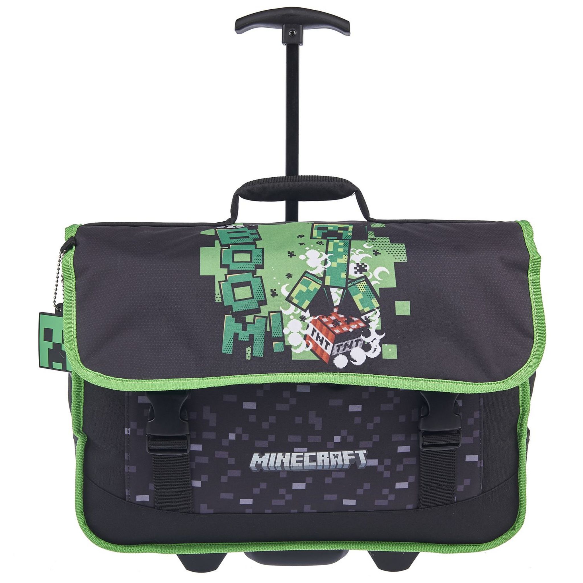 MINECRAFT Cartable a roulettes noir pas cher Auchan