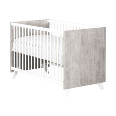 BABY PRICE  Lit bébé sommier réglable  60x120cm SCANDI coloris gris 