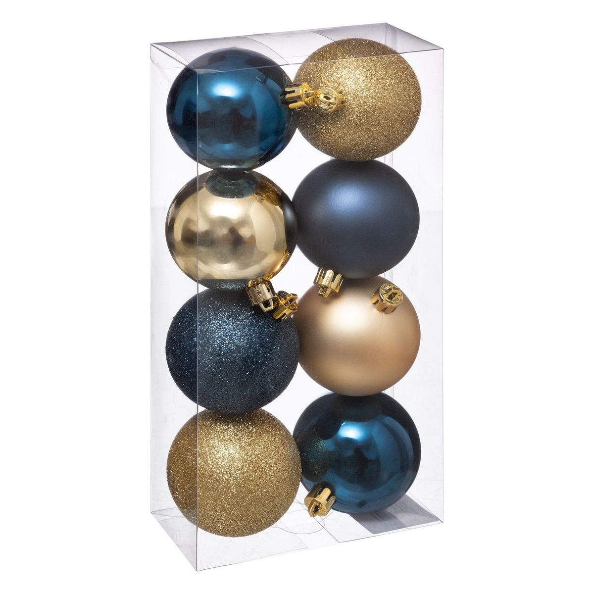  Kit de décorations pour sapin de noël - 8 Pièces - Bleu et or