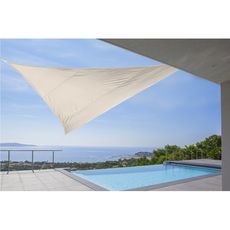 Voile d'ombrage triangulaire 5x5x5m ivoire SHADOW 2
