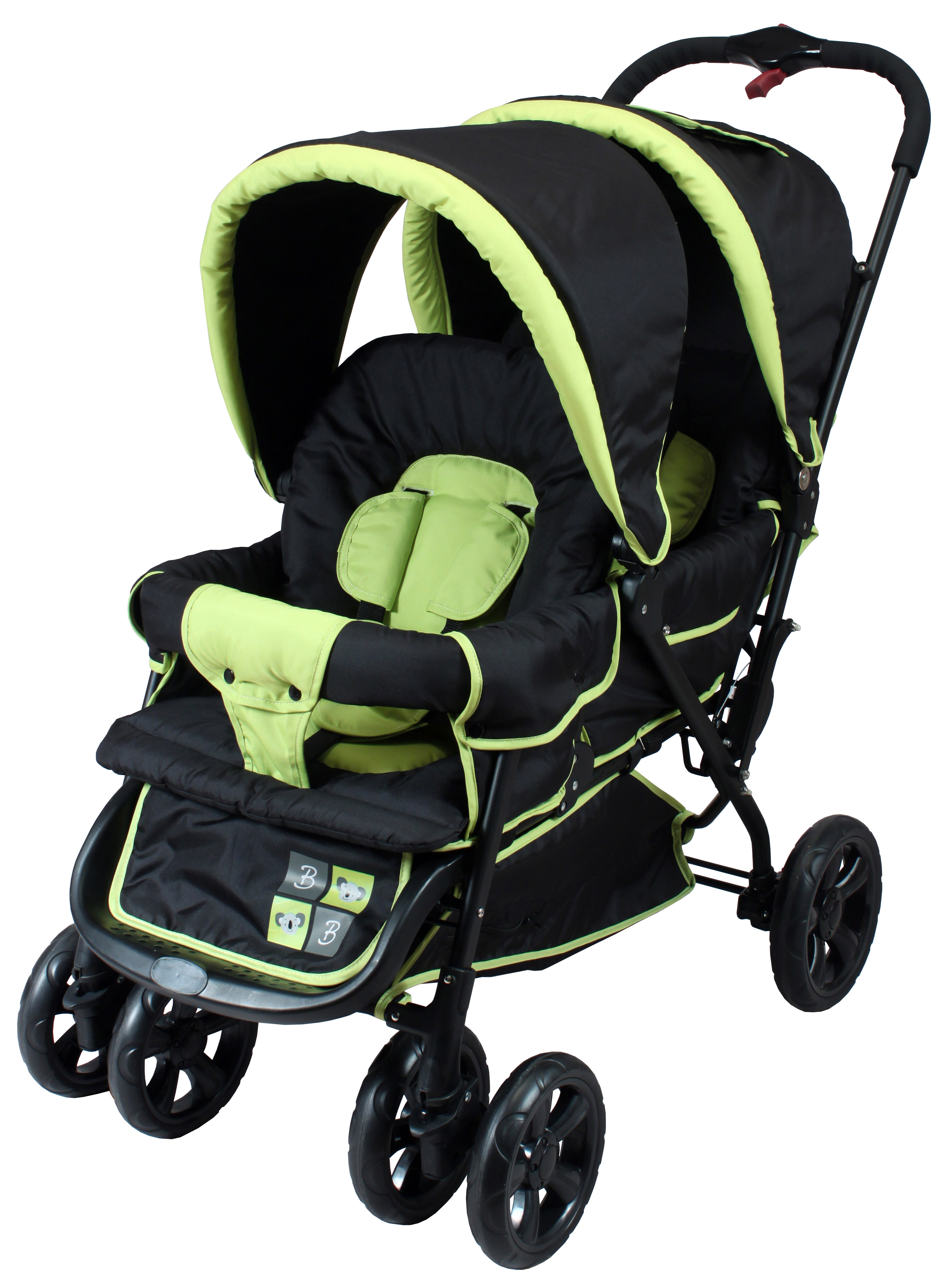 BAMBISOL Poussette double noir vert pas cher Auchan