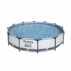 Piscine tubulaire BESTWAY - Opalite -  piscine ronde Ø3,6m avec pompe de filtration, piscine hors sol (Blanc)