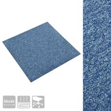 Dalles de tapis de sol 20 pcs 5 m² 50x50 cm Bleu