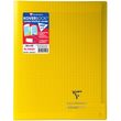 CLAIREFONTAINE Cahier piqué polypro Koverbook 24x32cm 96 pages grands carreaux Seyes jaune transparent