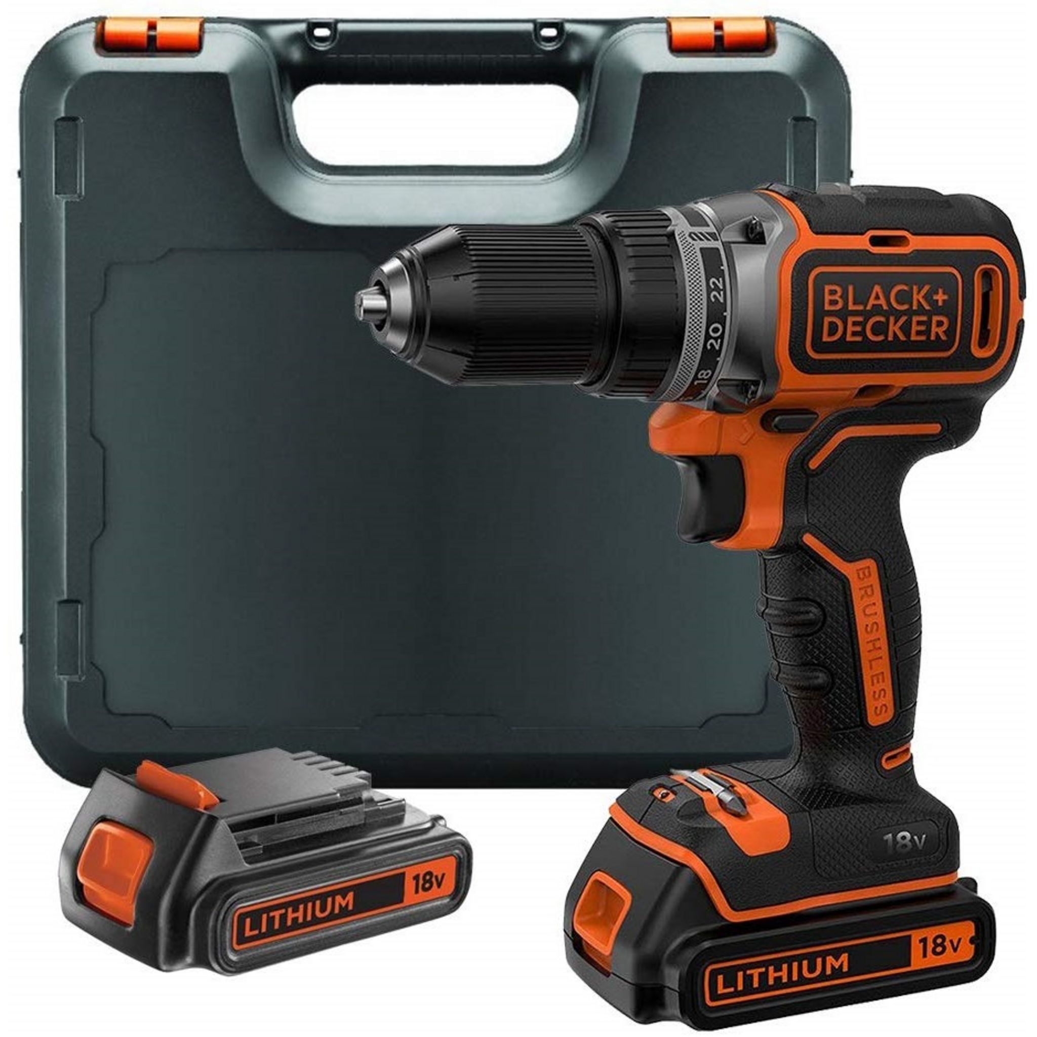 Black & Decker Perceuse visseuse sans fil Brushless 18V + 2 batteries pas  cher 