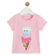 INEXTENSO T-shirt glaces en coton bébé fille. Coloris disponibles : Rose