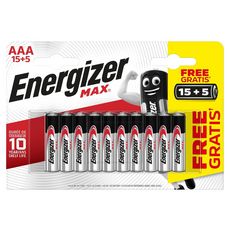 Energizer Max Piles AAA/LR03 x15+5 offertes 15+5 offertes