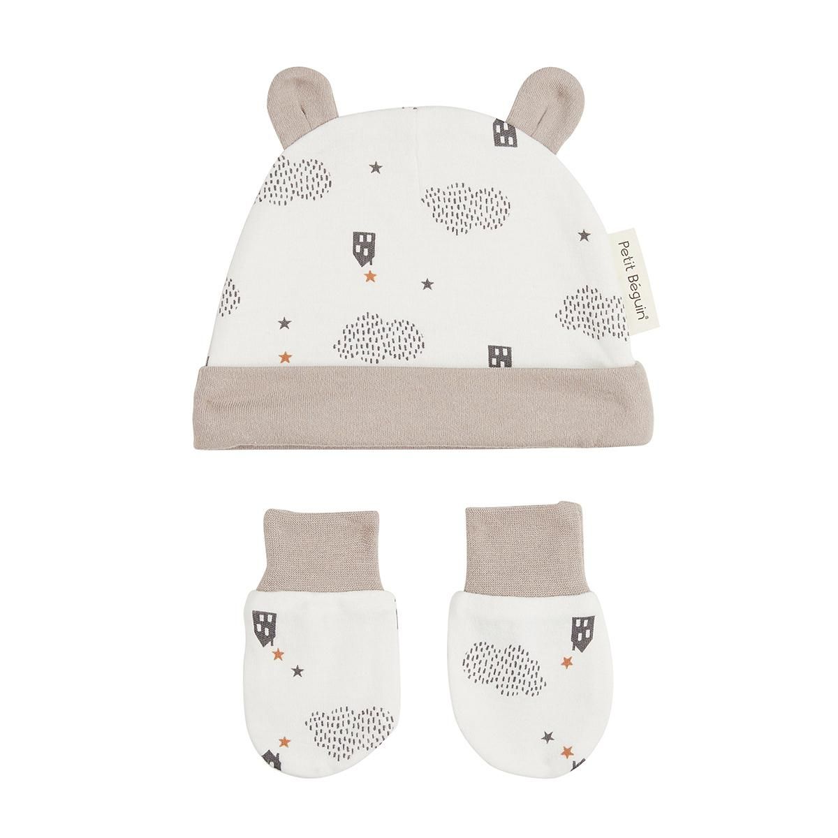 Petit Béguin Bonnet + moufles anti-griffures bébé mixte Joy