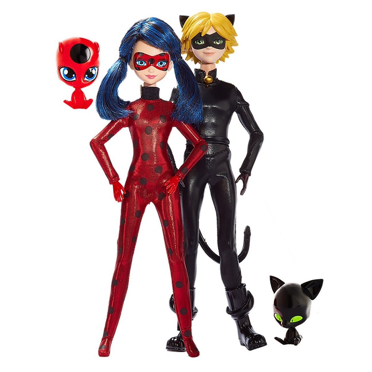 BANDAI Pack 2 poupees 26 cm Ladybug et Chat Noir Miraculous pas cher Auchan