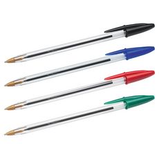 BIC Lot de 27 stylos bille pointe moyenne bleu/noir/rouge/vert Cristal Original