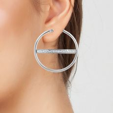 Boucles d'oreilles créoles en acier inoxydable par SC Crystal