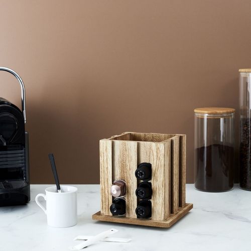 Cube porte capsules de café en bois