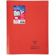 CLAIREFONTAINE Cahier piqué polypro Koverbook 24x32cm 96 pages grands carreaux Seyes rouge transparent